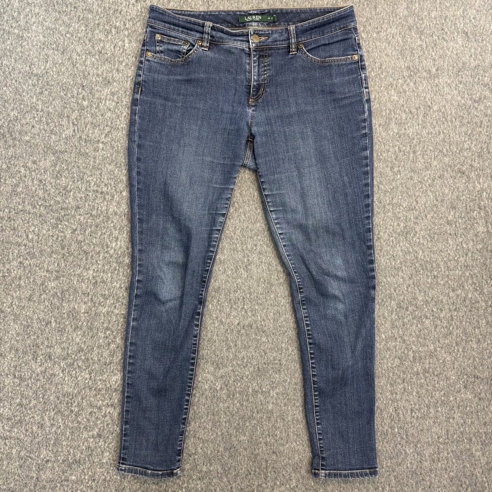 Lauren Ralph Lauren Modern Skinny Stretch Denim Blue Womens 10